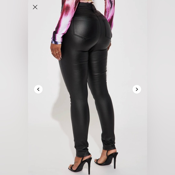 Sammie High Rise Leather Pants - Black - Picture 3 of 6